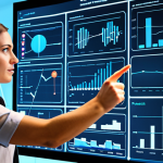 **Prompt:** A dynamic, modern B2B sales team member, with a confident and strategic demeanor, stands in front of a translucent, interactive data visualization display. The display shows complex B2B sales funnels, predictive analytics, and AI-driven insights, with subtle glowing lines connecting different data points. The individual is pointing towards a key metric, symbolizing precise, data-driven decision-making. The background is a clean, contemporary office or a subtle abstract representation of interconnected networks, emphasizing technology integration and strategic growth. The overall mood is sophisticated, efficient, and forward-looking.