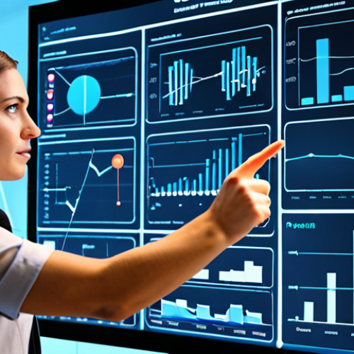 Home 6 **Prompt:** A dynamic, modern B2B sales team member, with a confident and strategic demeanor, stands in front of a translucent, interactive data visualization display. The display shows complex B2B sales funnels, predictive analytics, and AI-driven insights, with subtle glowing lines connecting different data points. The individual is pointing towards a key metric, symbolizing precise, data-driven decision-making. The background is a clean, contemporary office or a subtle abstract representation of interconnected networks, emphasizing technology integration and strategic growth. The overall mood is sophisticated, efficient, and forward-looking.