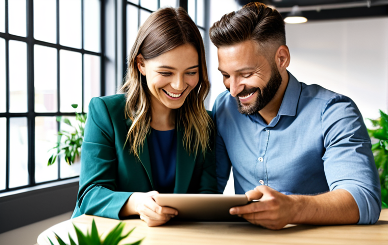 Collaborative Partnership**
"A bright, modern co-working space. Two well-dressed professionals (man and woman) are collaborating on a digital tablet, reviewing sales data. They are smiling and engaged, surrounded by plants and natural light. The scene conveys trust and teamwork. Appropriate attire, fully clothed, safe for work, professional environment, perfect anatomy, natural pose, high-resolution, family-friendly."
**